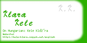 klara kele business card